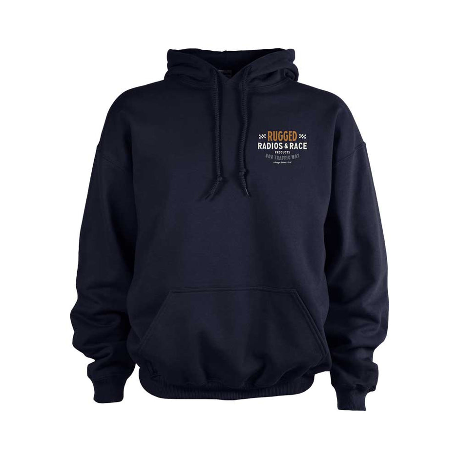 Rugged Radios VINTAGE RACE Pullover Hoodie - Navy Blue Medium